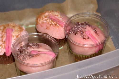 ... ought to rhyme, such as in this brilliant example of vagina cupcakes